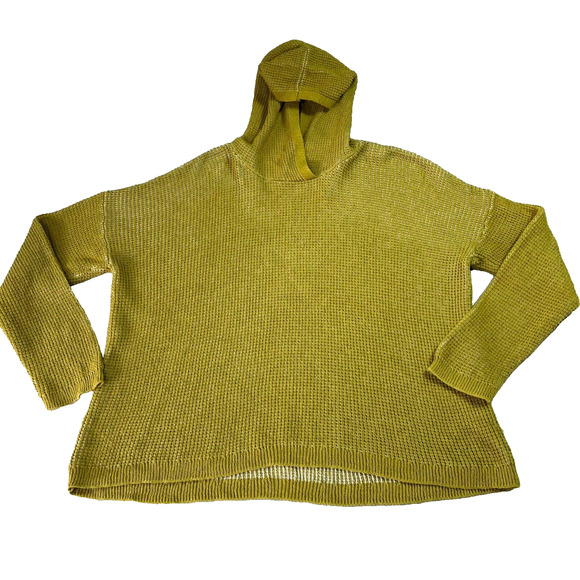 Eileen Fisher Tops - Eileen Fisher Hoodie Sweater Women's Medium Organic Cotton Silk Textured-Knit